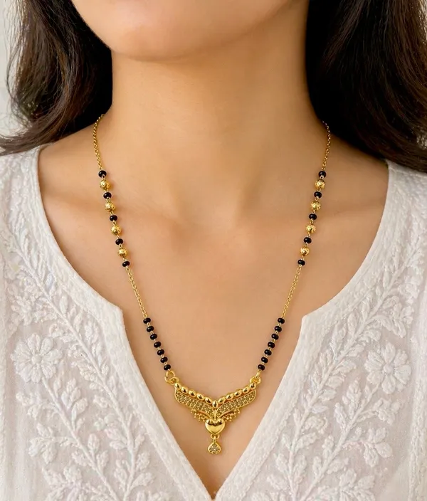 Gold_Stainless_Steel_Ad_Winged_Heart_Mangalsutra_Pendant_For_Women