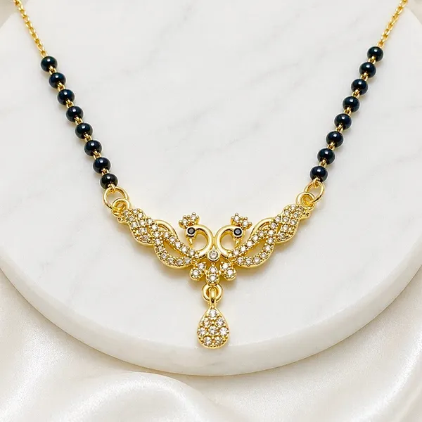 Black_18K_Gold_Plated_Ad_Stone_Peacock_Mangalsutra_Pendant