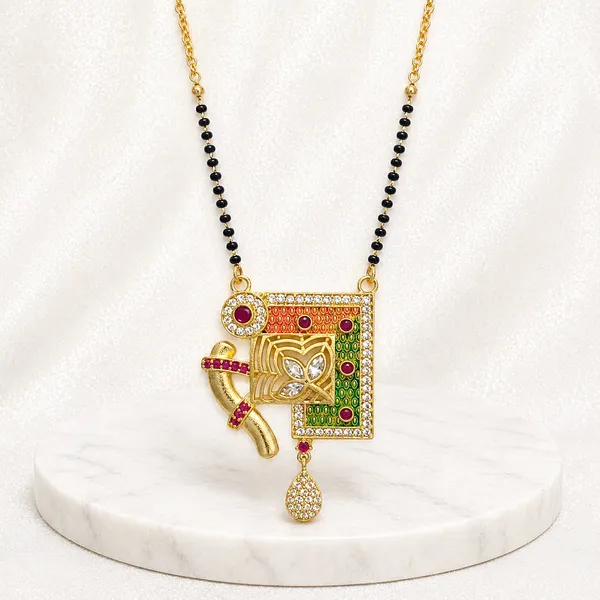 Gold_18K_Plated_Meenakari_Ad_Stone_Heart_Motif_Mangalsutra_Pendant