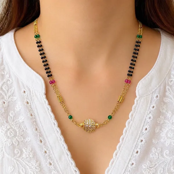 Gold_18K_Plated_Ad_Ruby_Black_Beaded_Chain_Mangalsutra_For_Women
