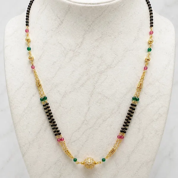 Gold_18K_Plated_Ad_Ruby_Black_Beaded_Chain_Mangalsutra_For_Women