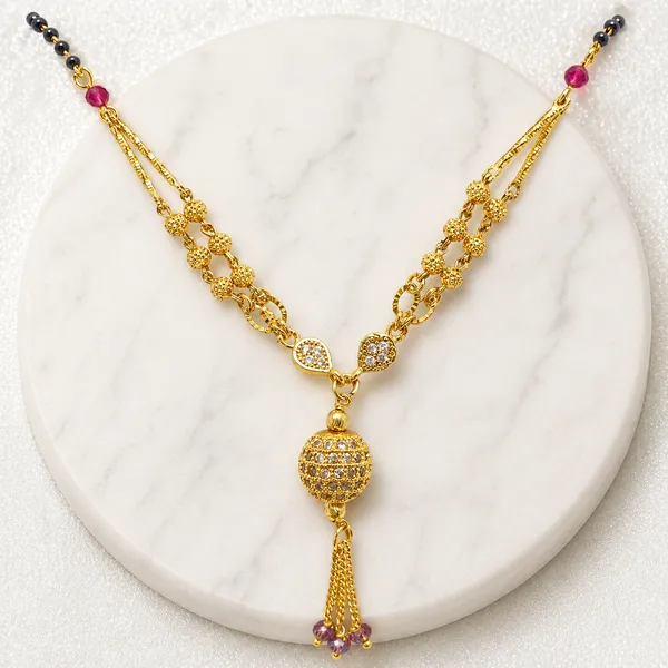 Gold_Stainless_Steel_Ad_Ruby_Spherical_Mangalsutra_Pendant_For_Women