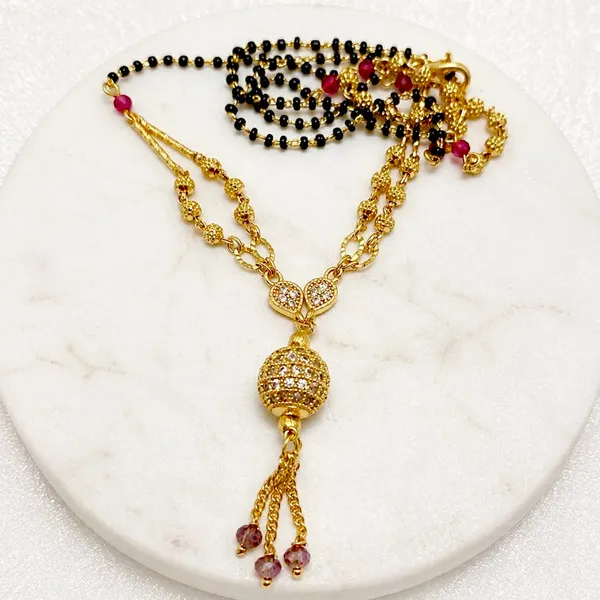 Gold_Stainless_Steel_Ad_Ruby_Spherical_Mangalsutra_Pendant_For_Women
