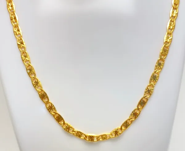 Gold_Micro_Plated_Textured_Oval_Link_Neck_Chain_For_Women