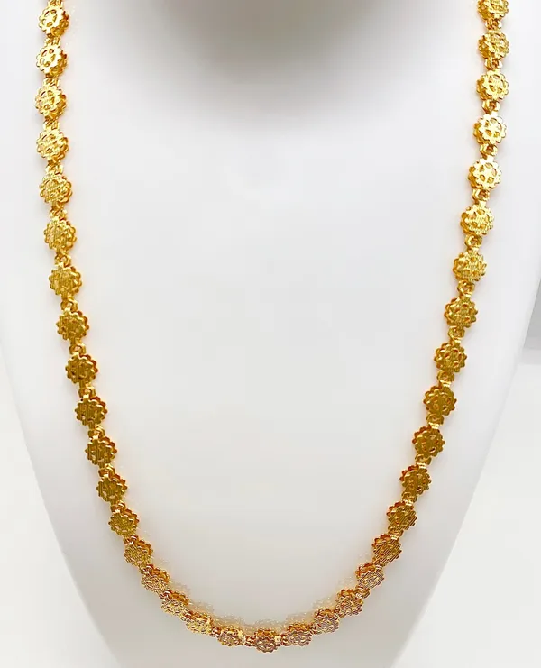 Gold_Micro_Plated_Floral_Link_Neck_Chain_For_Women