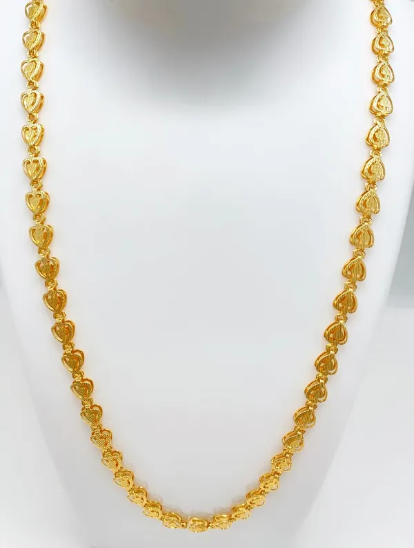 Gold_Micro_Plated_Copper_Heart_Link_Neck_Chain_For_Women