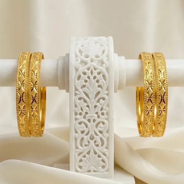 Gold_Micro_Plated_Dubai_Engraved_Traditional_Bangle_Pair