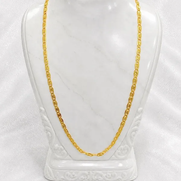 Gold_Micro_Plated_Copper_Textured_Oval_Link_Neck_Chain_For_Women