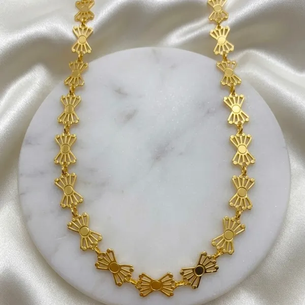 Gold_Micro_Plated_Copper_Fan_Link_Neck_Chain_For_Women