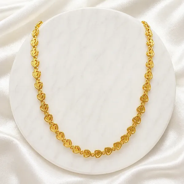 Gold_Micro_Plated_Copper_Heart_Link_Neck_Chain_For_Women