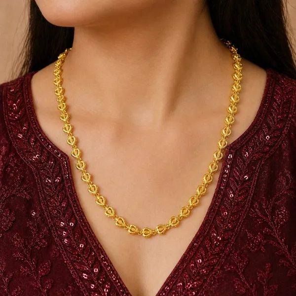 Gold_Micro_Plated_Copper_Heart_Link_Neck_Chain_For_Women