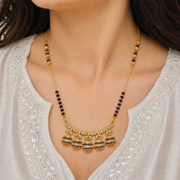 Gold_Stainless_Steel_Ad_Jhumka_Style_Mangalsutra_Pendant_For_Women
