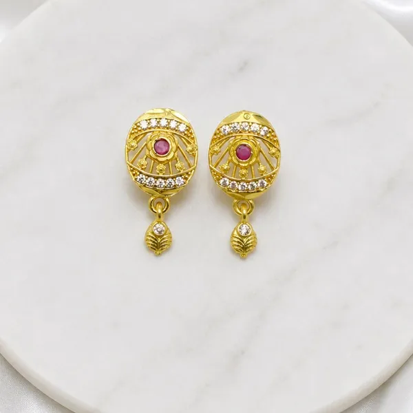 Gold_Micro-Plated_Ad_Ruby_Oval_Pendant_Necklace_Set_For_Women