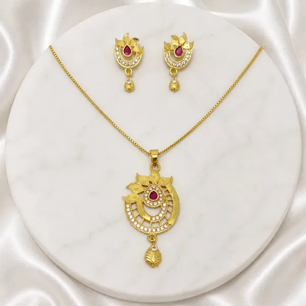 Gold_Micro_Plated_Ad_Ruby_Statement_Pendant_Necklace_Set