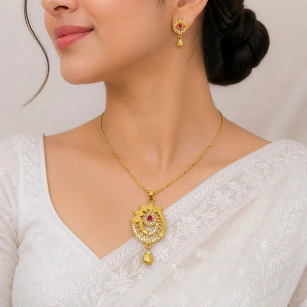 Gold_Micro_Plated_Ad_Ruby_Statement_Pendant_Necklace_Set
