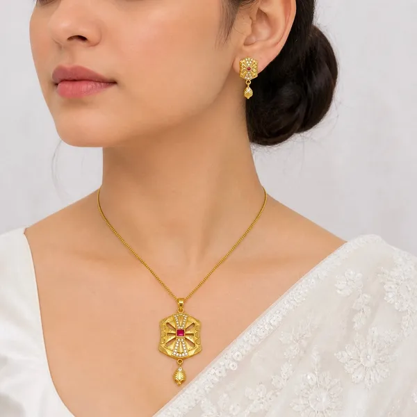 Gold_Micro_Plated_Copper_Ad_Ruby_Statement_Pendant_Necklace_Set
