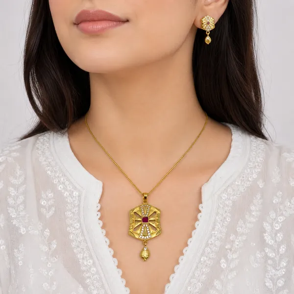 Gold_Micro_Plated_Copper_Ad_Ruby_Statement_Pendant_Necklace_Set