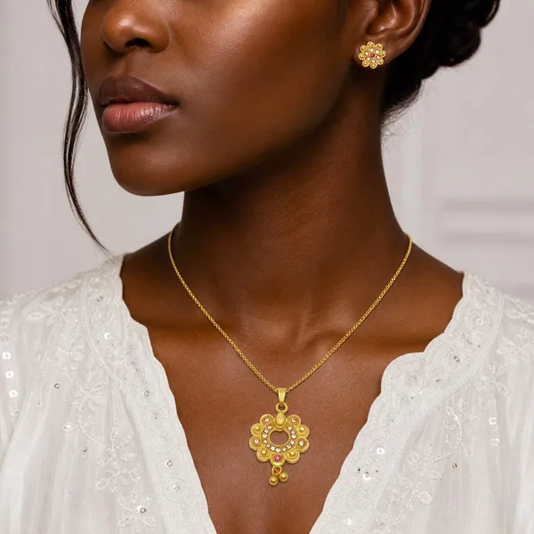 Gold_Micro-Plated_Ad_Ruby_Bloom_Halo_Floral_Pendant_Necklace_Set