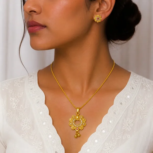 Gold_Micro-Plated_Ad_Ruby_Bloom_Halo_Floral_Pendant_Necklace_Set