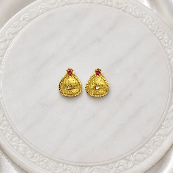 Gold_Micro_Plated_Ad_Ruby_Pear_Drop_Pendant_Necklace_Set_For_Women