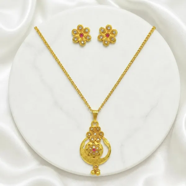 Gold_Micro-Plated_Copper_Ad_Ruby_Floral_Pendant_Necklace_Set_For_Women