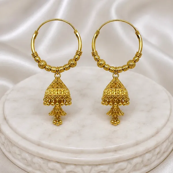 Gold_Plated_Beaded_Hoop_Triangular_Jhumka_Earrings_For_Women