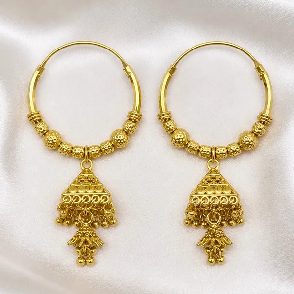 Gold_Plated_Beaded_Hoop_Triangular_Jhumka_Earrings_For_Women