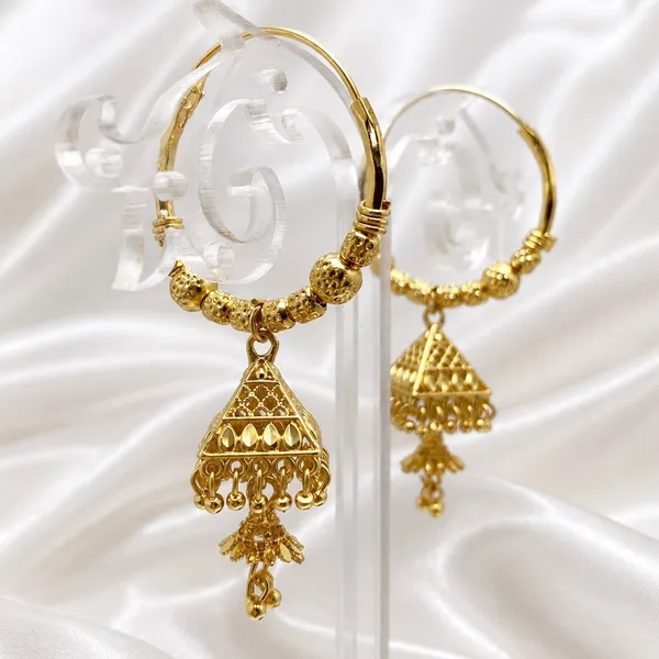 Gold_Plated_Beaded_Hoop_Triangular_Jhumka_Earrings_For_Women