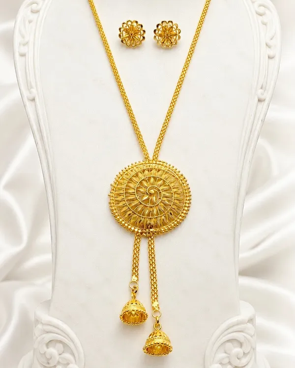 Gold_Micro_Plated_Copper_Temple_Medallion_Tie_Chain_Necklace_Set