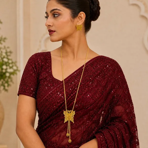 Gold_Micro_Plated_Butterfly_Temple_Tie_Chain_Necklace_Set