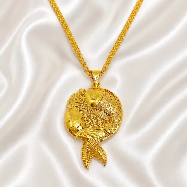 Gold_Micro_Plated_Copper_Twin_Fish_Pendant_Necklace_Jhumka_Set_For_Women