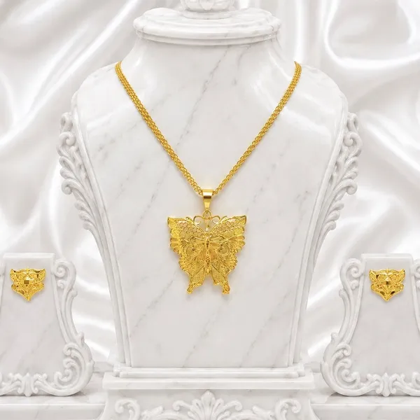 Gold_Micro_Plated_Copper_Butterfly_Motif_Pendant_Necklace_Set_For_Women