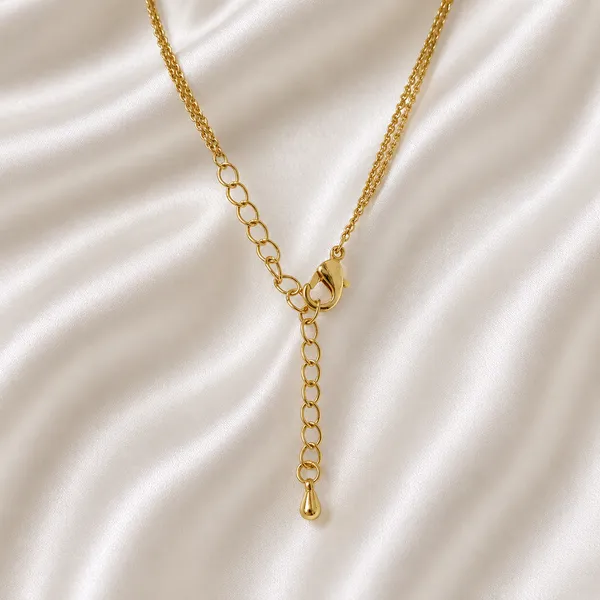 Gold_18K_Plated_Dual_Ring_Ad_Diamond_Pendant_Necklace_For_Women