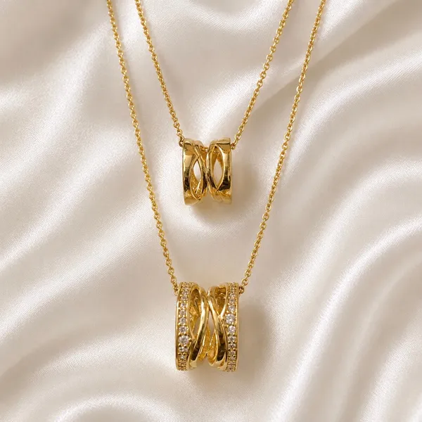 Gold_18K_Plated_Dual_Ring_Ad_Diamond_Pendant_Necklace_For_Women