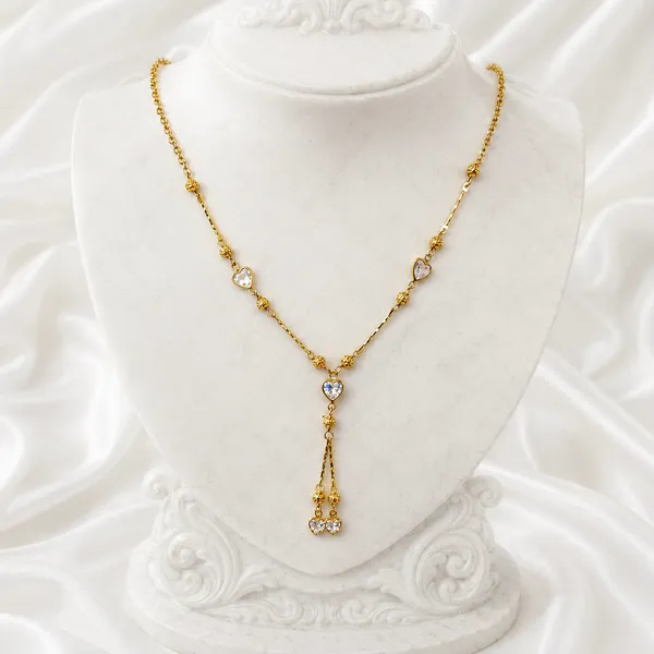Gold_18K_Plated_Crystal_Heart_Tassel_Beaded_Necklace_For_Women