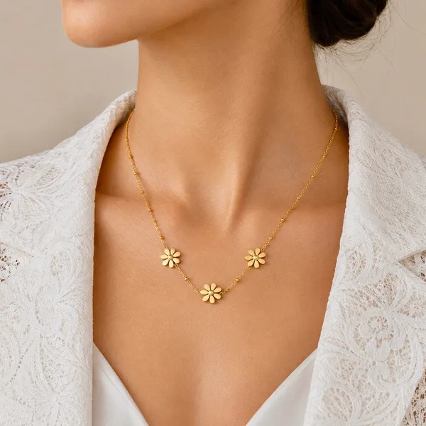 Gold_18K_Plated_Stainless_Steel_Minimal_Daisy_Floral_Beaded_Necklace