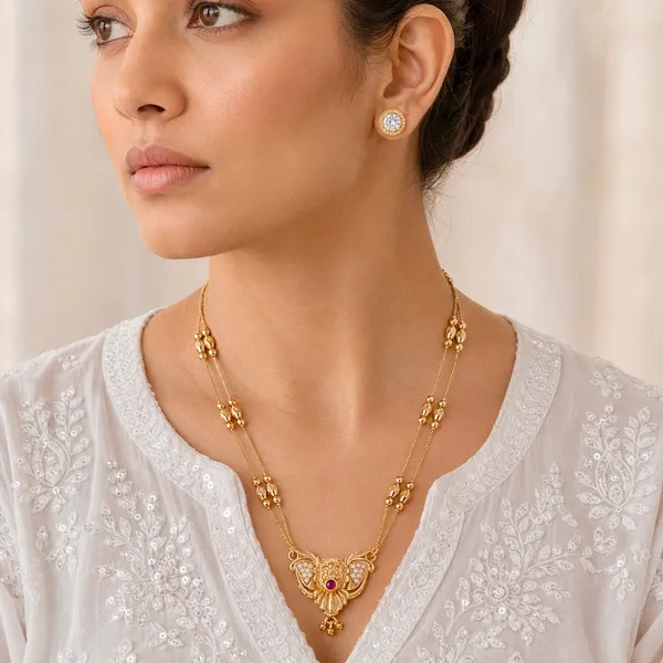 Gold_Micro-Plated_Copper_Ad_Crystal_Floral_Pendant_Necklace_Set_For_Women