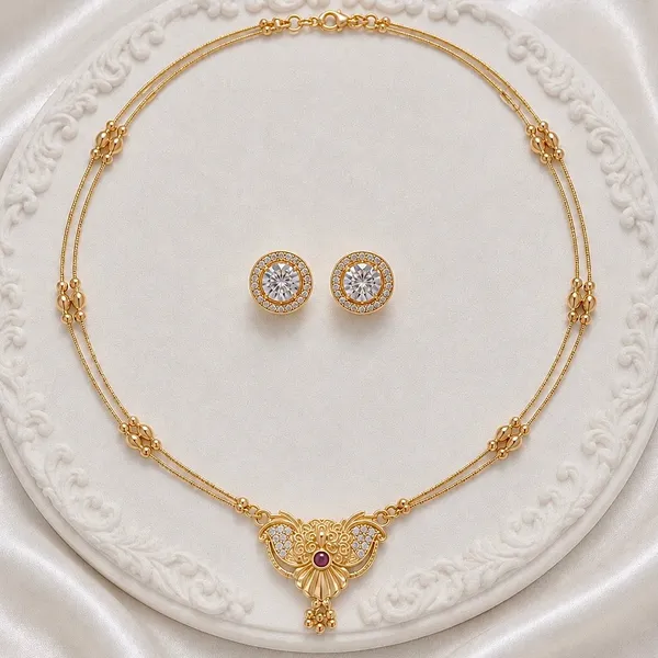 Gold_Micro-Plated_Copper_Ad_Crystal_Floral_Pendant_Necklace_Set_For_Women