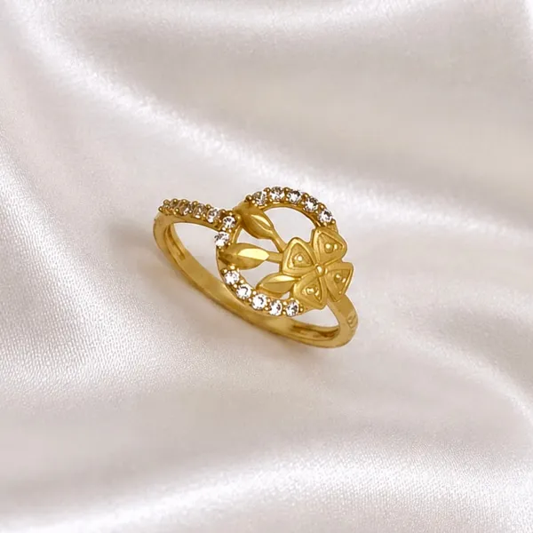 Gold_Micro_Plated_Copper_Ad_Floral_Open_Circle_Ring_For_Women