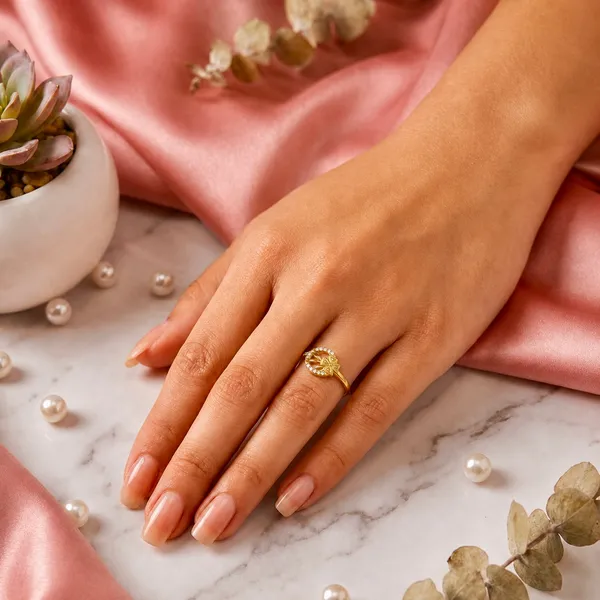 Gold_Micro_Plated_Copper_Ad_Floral_Open_Circle_Ring_For_Women