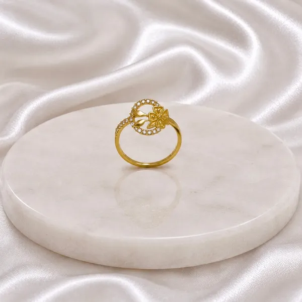Gold_Micro_Plated_Copper_Ad_Floral_Open_Circle_Ring_For_Women