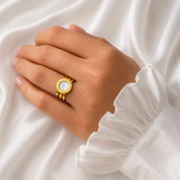 Gold_18K_Plated_Roman_Numeral_Mother_Of_Pearl_Statement_Ring_For_Women