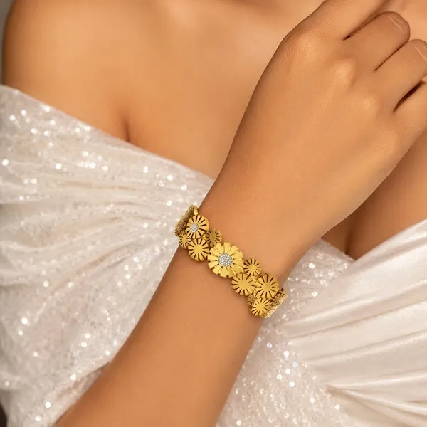 Gold_18K_Plated_Stainless_Steel_Floral_Motif_Crystal_Cuff_Bracelet