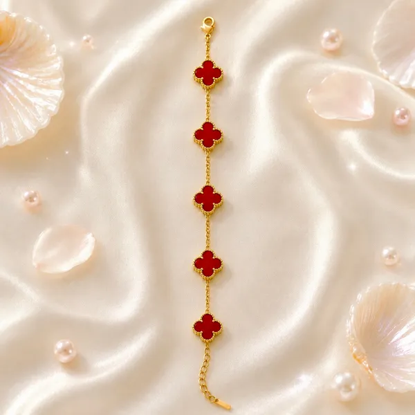 Gold_18K_Plated_Red_Enamel_Clover_Chain_Bracelet_For_Women