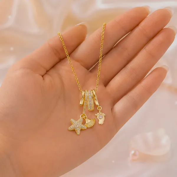 18K_Gold_Plated_Stainless_Steel_Ad_Stone_Pendant_Necklace_For_Women