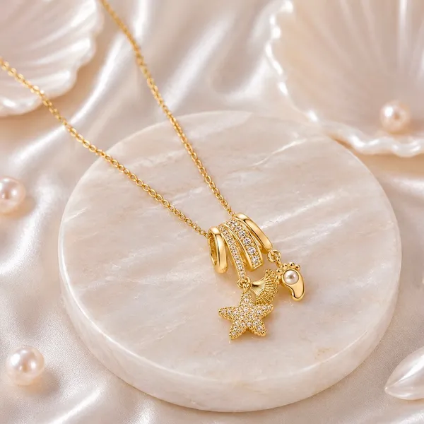 18K_Gold_Plated_Stainless_Steel_Ad_Stone_Pendant_Necklace_For_Women