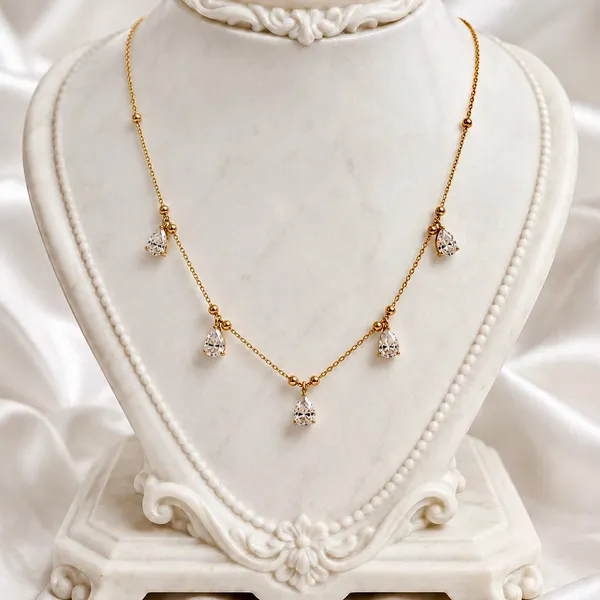 Gold_Micro-Plated_Copper_Cz_Ad_Stone_Teardrop_Drop_Necklace_Chain