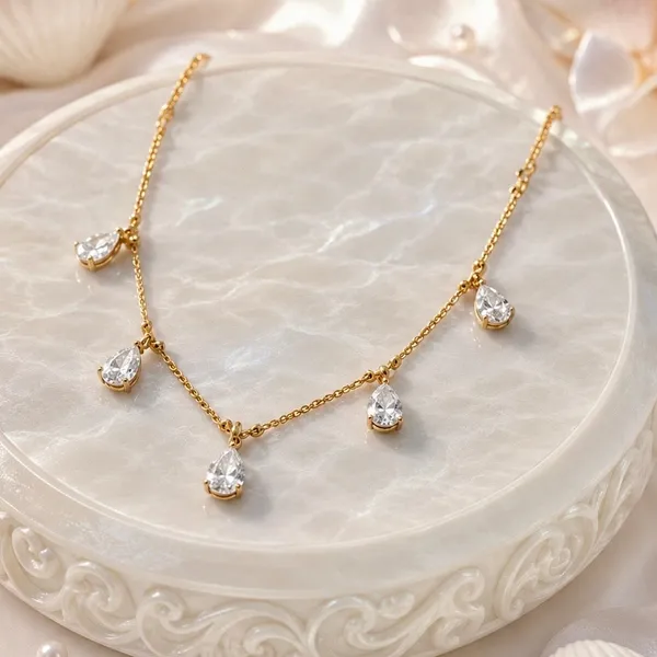 Gold_Micro-Plated_Copper_Cz_Ad_Stone_Teardrop_Drop_Necklace_Chain