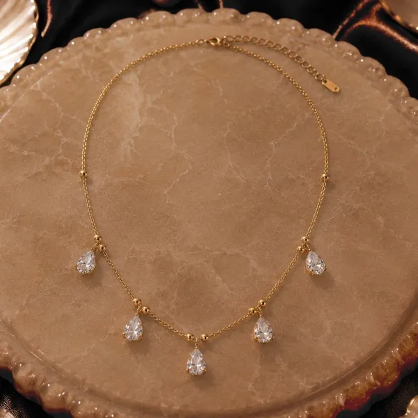 Gold_Micro-Plated_Copper_Cz_Ad_Stone_Teardrop_Drop_Necklace_Chain