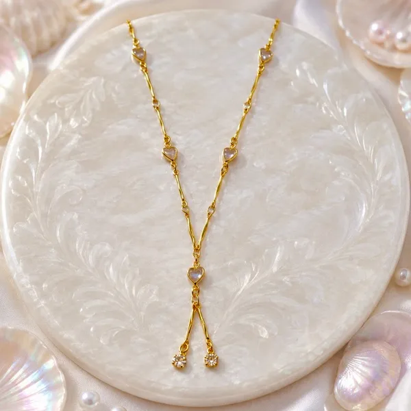 Gold_Micro_Plated_Cz_Ad_Heart_Drop_Necklace_For_Women